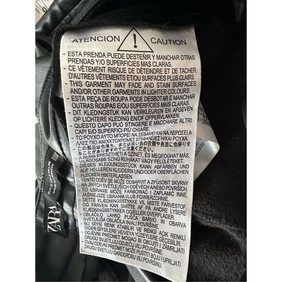 Zara Women’s Black‎ Faux Leather High Rise Pants Size Small - Picture 9 of 9